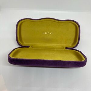 Gucci Purple Velvet Eyewear Case with chartreuse Interior